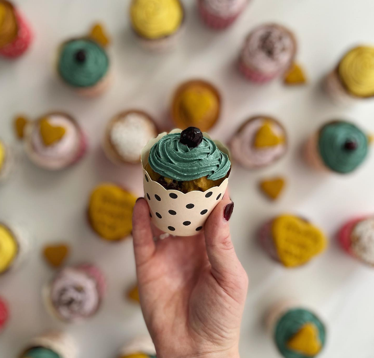 Blueberry Burst Pupcakes