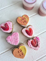 Valentines Strawberry Bark Heart Pupcakes