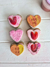 Valentines Strawberry Bark Heart Pupcakes