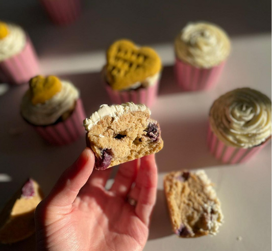 Blueberry Burst Pupcakes