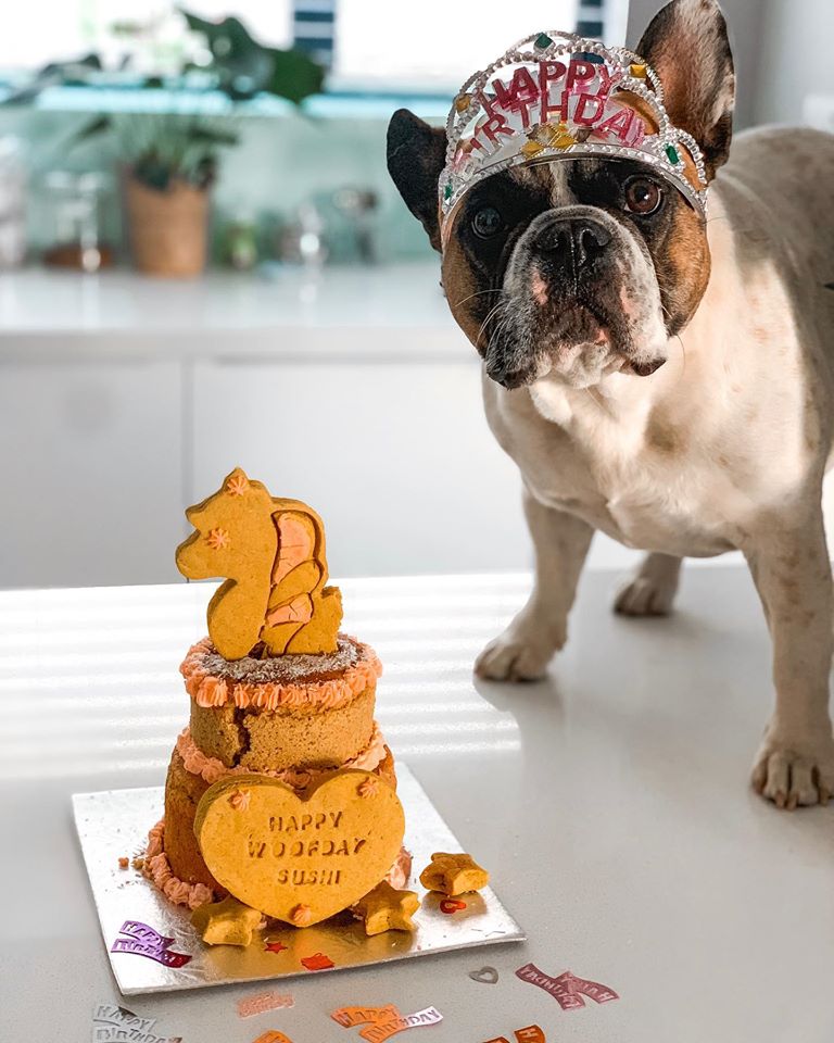 Unicorn Woofday Cake: 2 Tier Round Cakes 5" by 3"